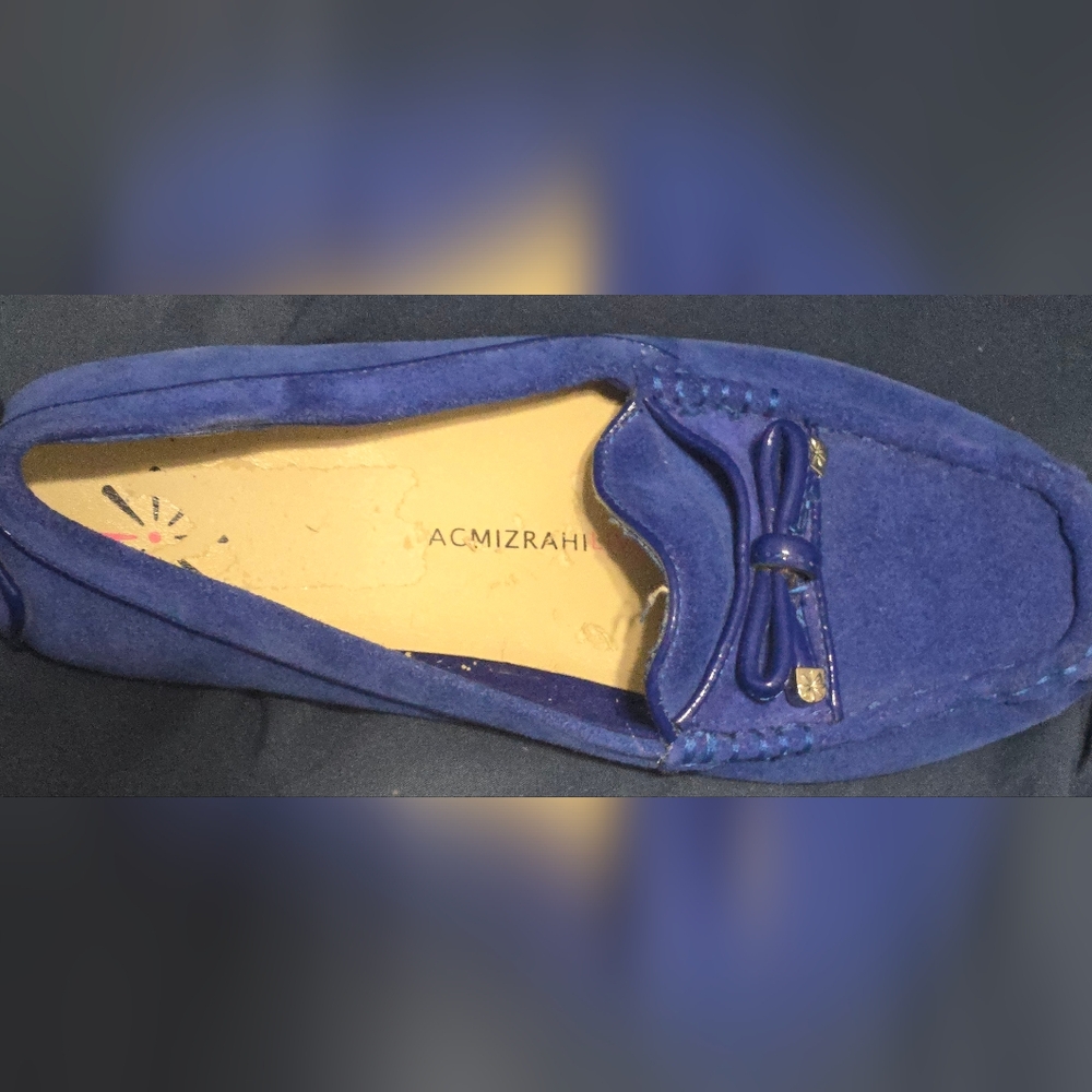 Isaac Mizrahi Blue Suede Loafers - Moccasins - Slip On Driving Shoes - Size 6 - Picture 8 of 10